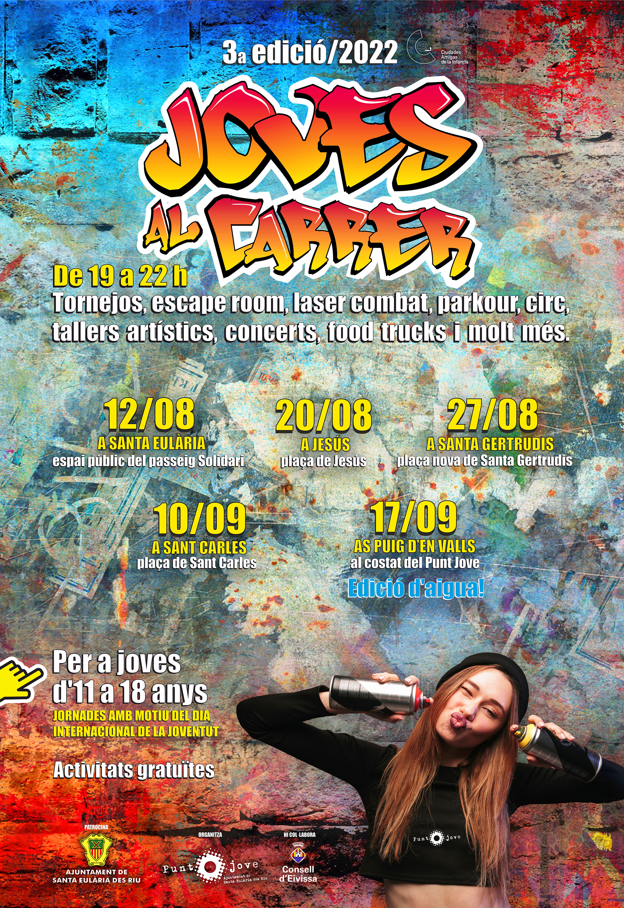 Talleres, música y deportes urbanos para ofrecer un ocio alternativo a los jóvenes en la actividad ‘Joves al Carrer’ 2022
