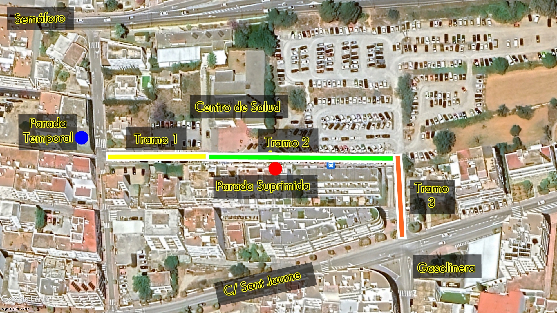 Cambios temporales en los accesos al Centro de Salud de Santa Eulària para trabajos de mejora de la seguridad en la vía