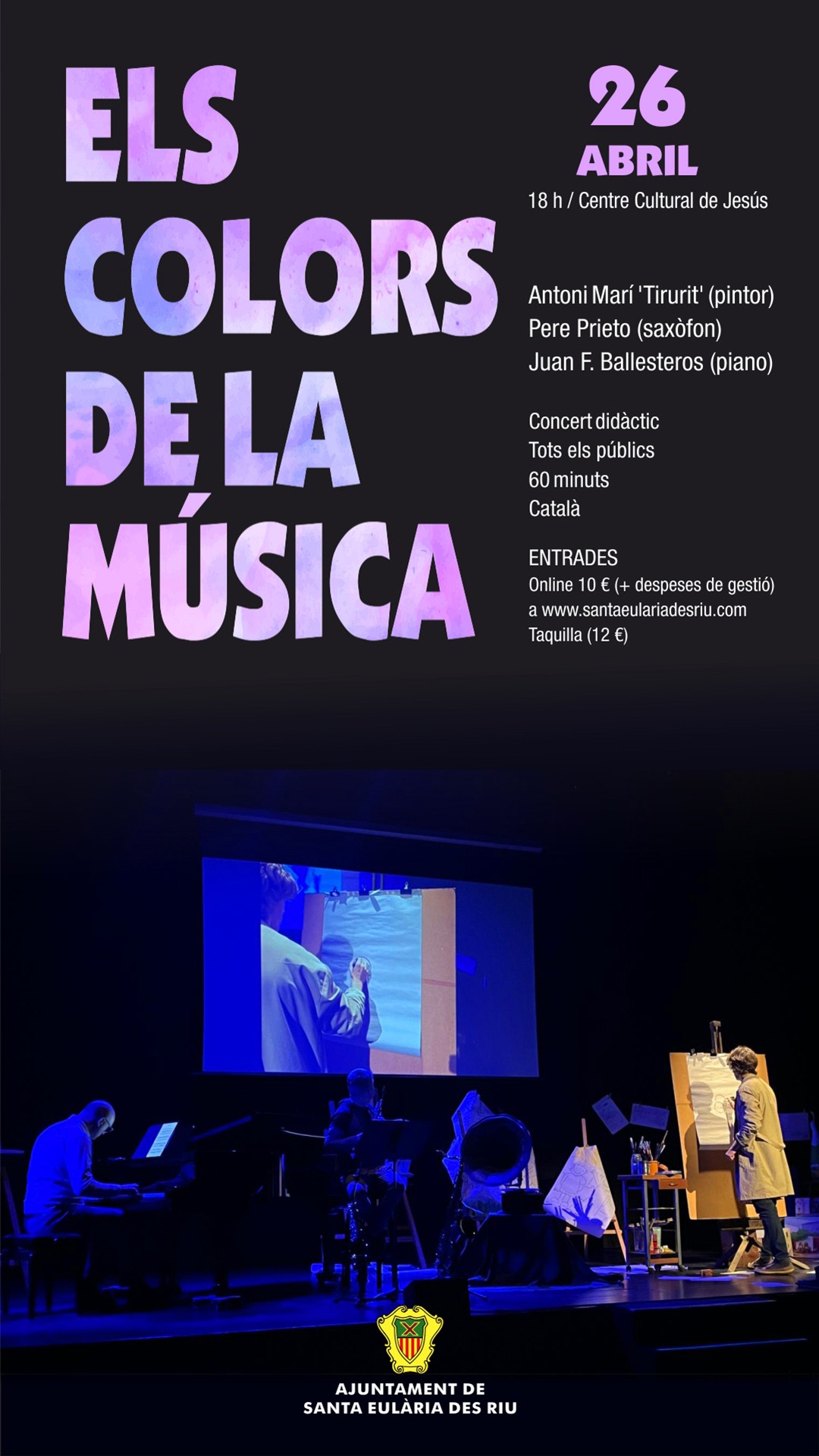 El Centre Cultural de Jesús acull l’espectacle familiar ‘Els colors de la música’ el 26 d'abril