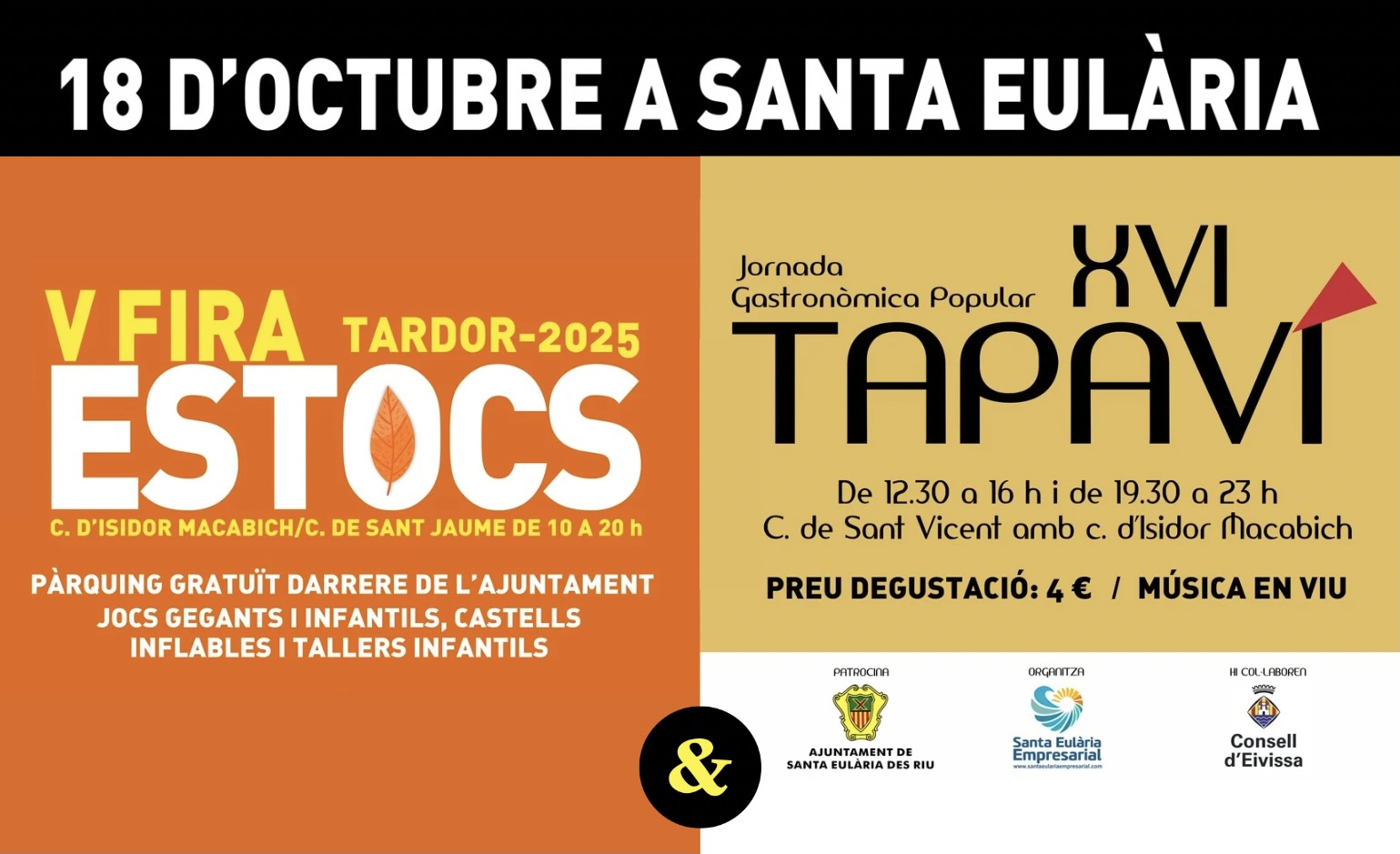 Tapaví y Fira d'Estocs vuelven a unirse en Santa Eulària el próximo 18 de octubre
