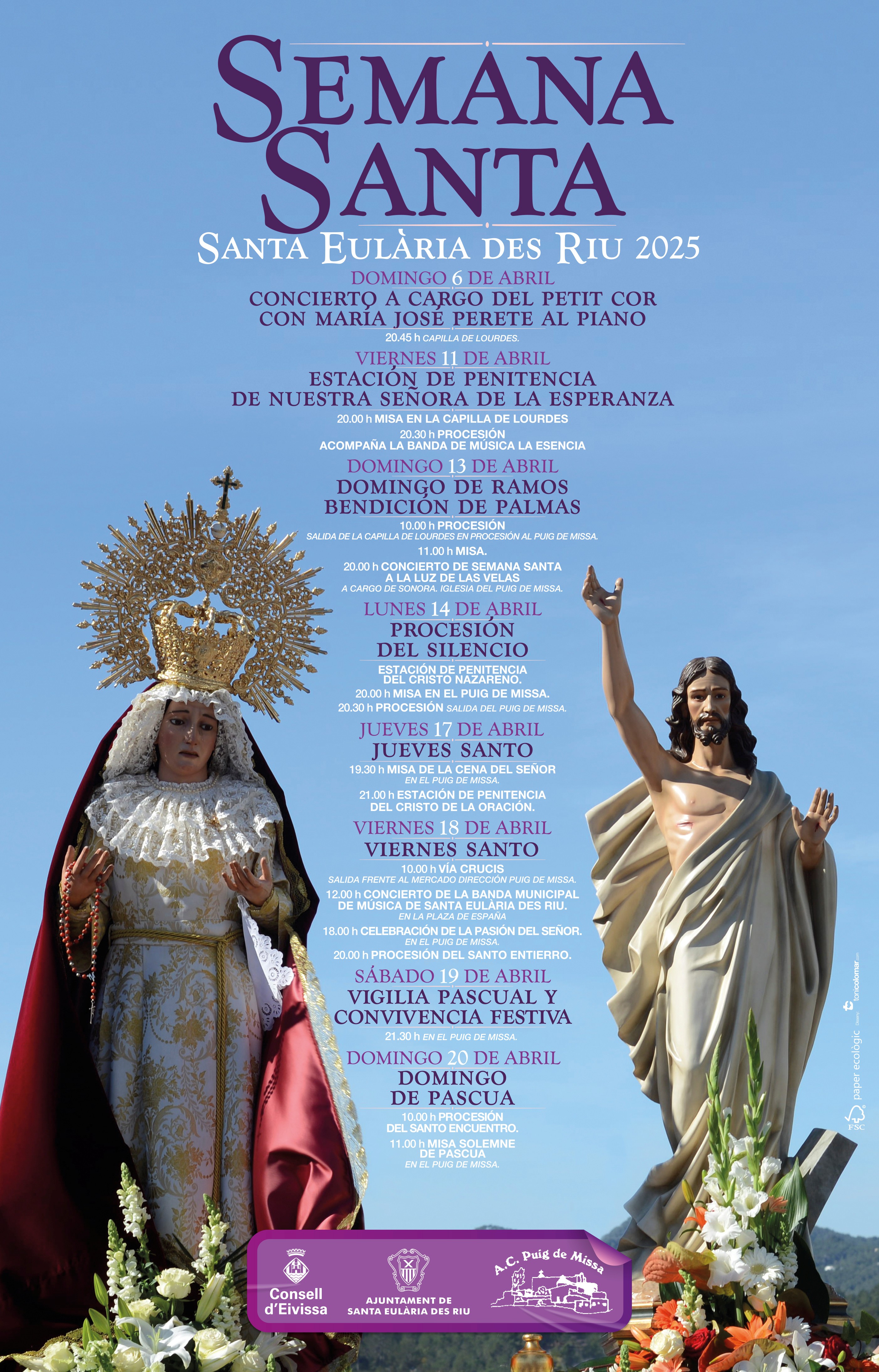 El Ayuntamiento de Santa Eulària des Riu celebra la Semana Santa en todas sus parroquias