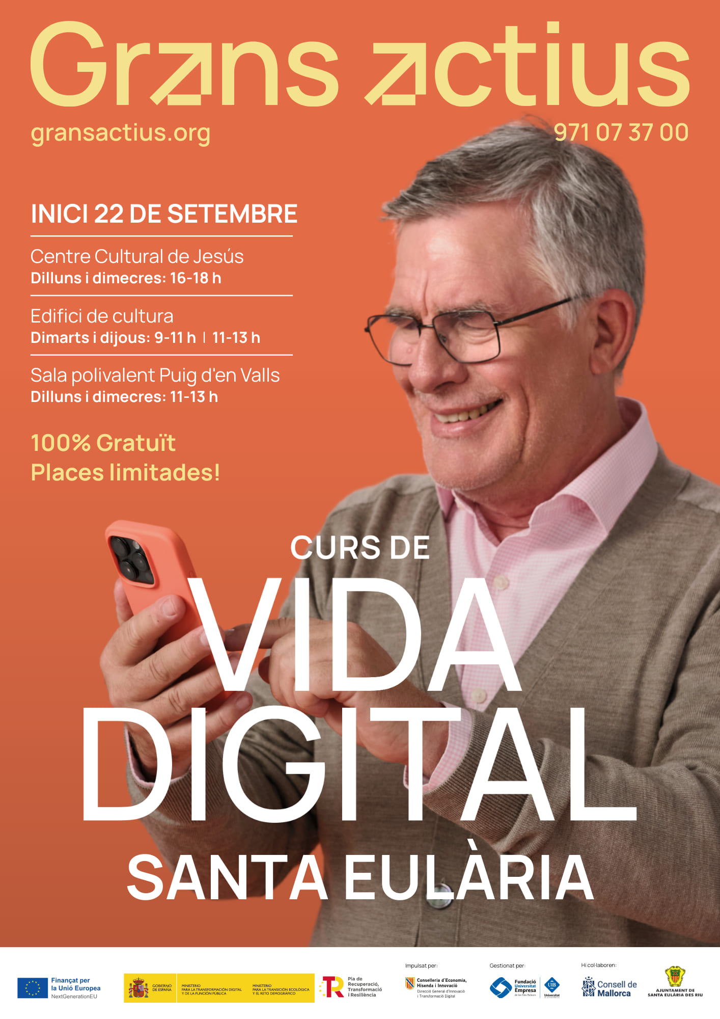 Grans Actius arriba a  Santa Eulària: una formació gratuïta i presencial per millorar les competències digital a partir dels 55 anys