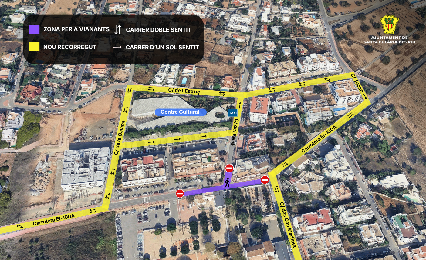 Santa Eulària iniciará este viernes la prueba piloto de peatonalización parcial del centro de Jesús