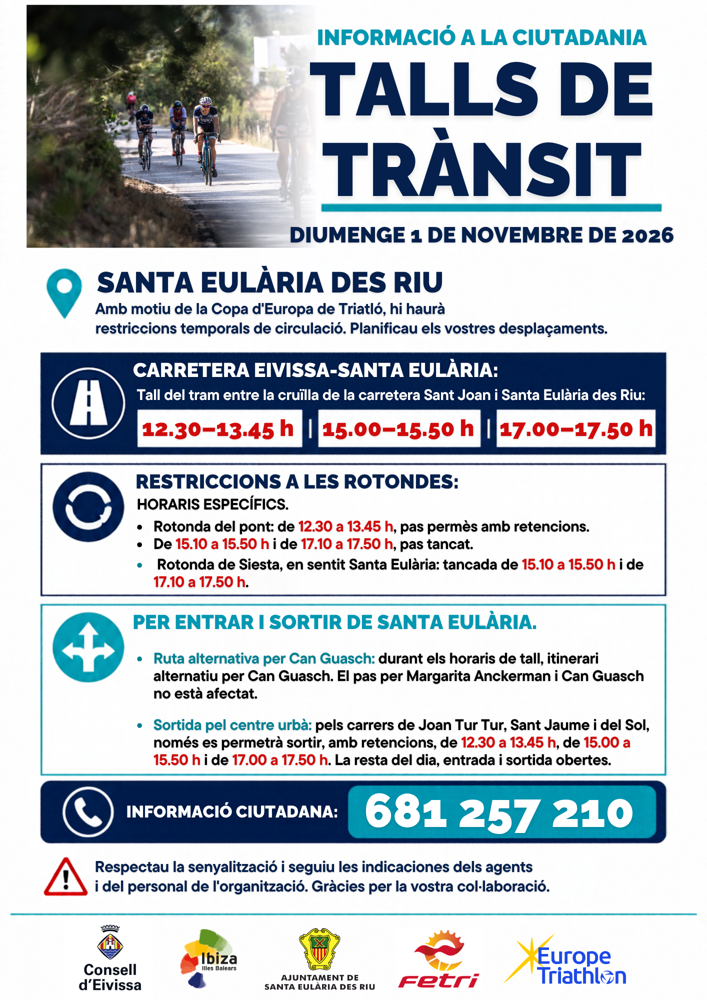 La Copa de Europa de Triatlón arriba a Eivissa: guia de mobilitat per a gaudir de la competició