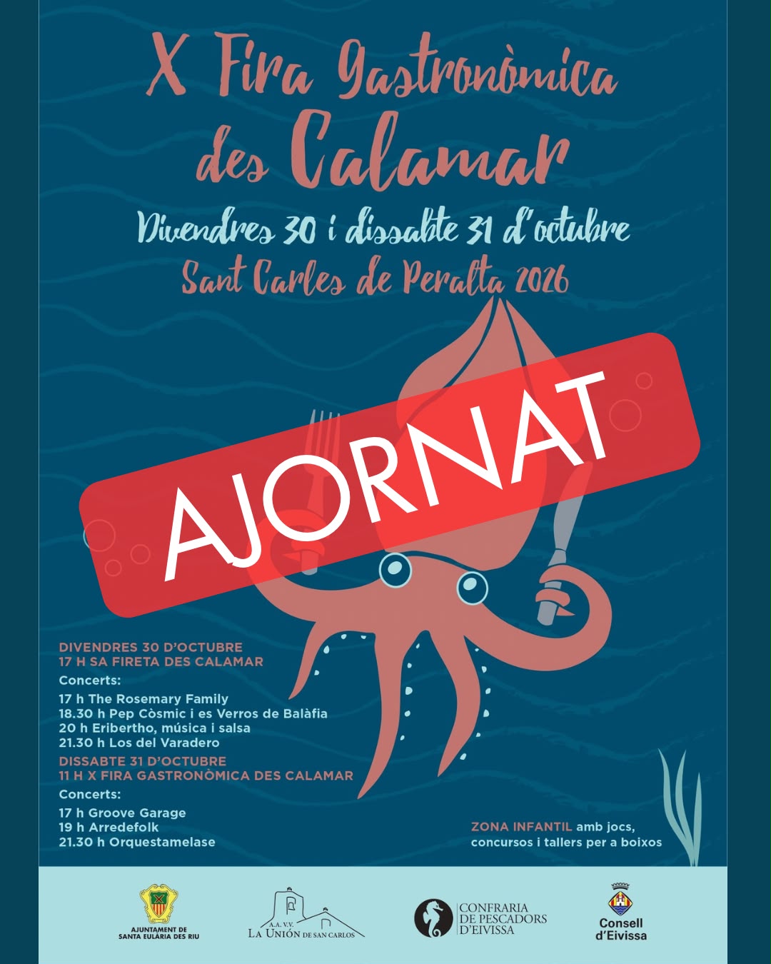 Santa Eulària des Riu aplaza la Fireta des Calamar y la X Fira des Calamar por duelo nacional