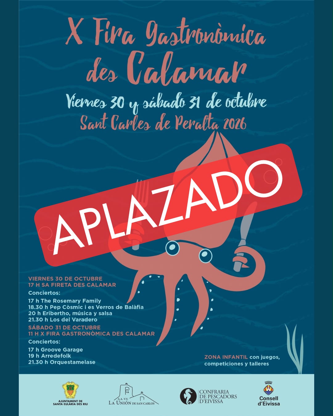 Comunicado - Aplazadas la Fireta des Calamar y la X Feria des Calamar
