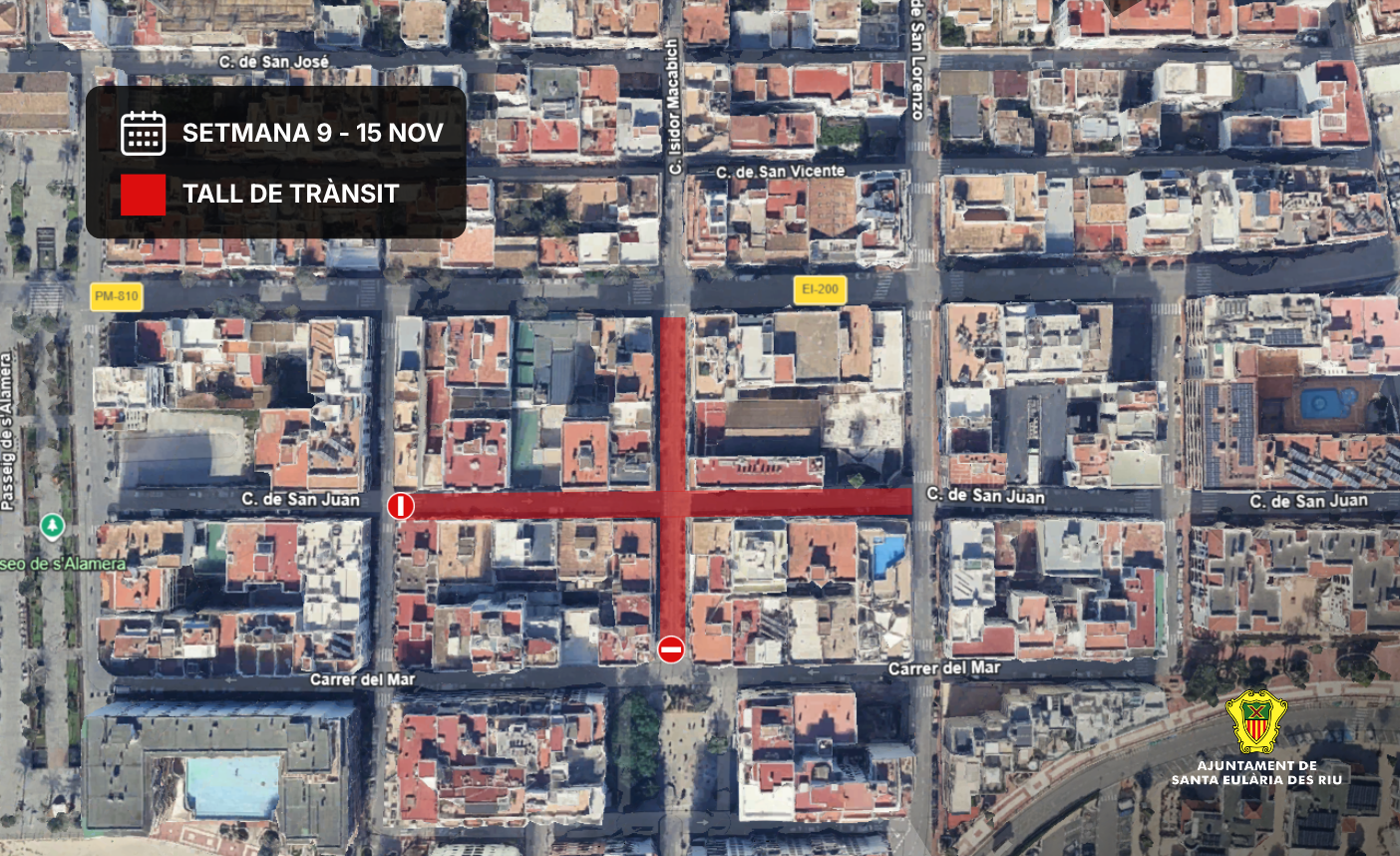 20261030 Santa Eularia inicia la reparación del adoquinado de Isidoro Macabich y avanza en el asfaltado del Cam des Fil 1