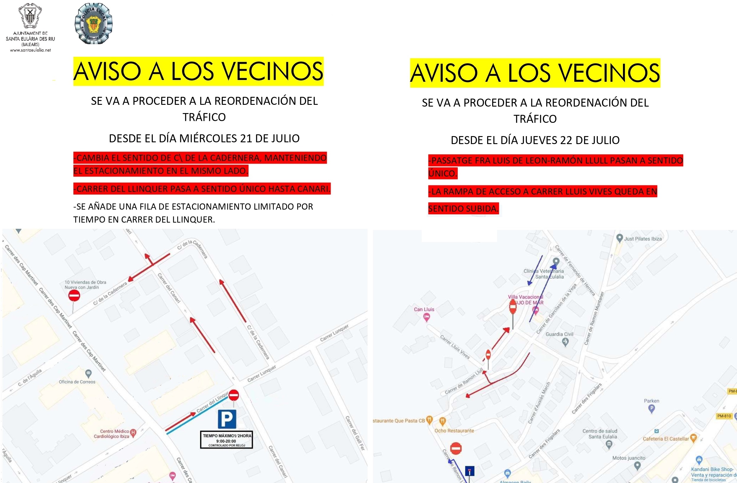 Avís reordenament tràfic