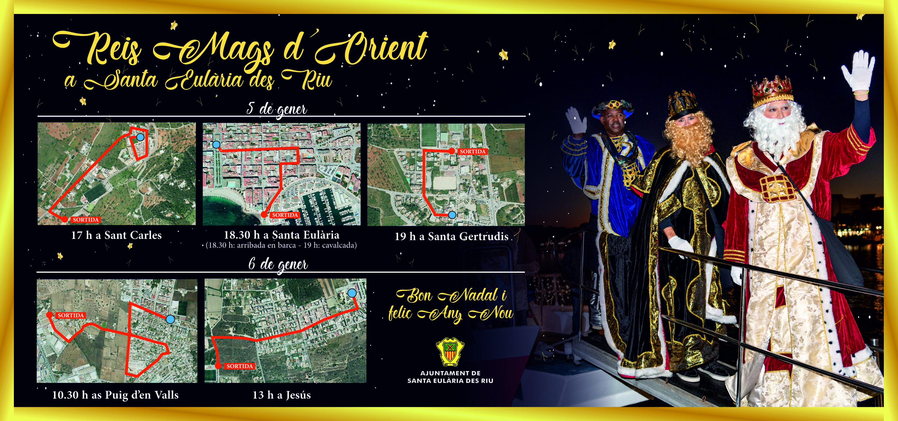 Recorrido de las distintas cabalgatas del municipio de Santa Eulària este 2025