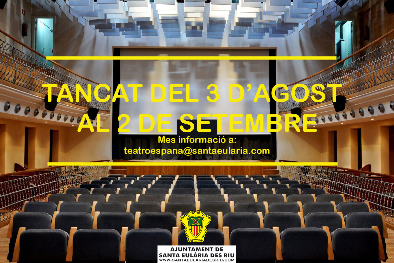El Teatre Espanya tancarà les seves portes entre el 3 d'agost i el 2 de setembre