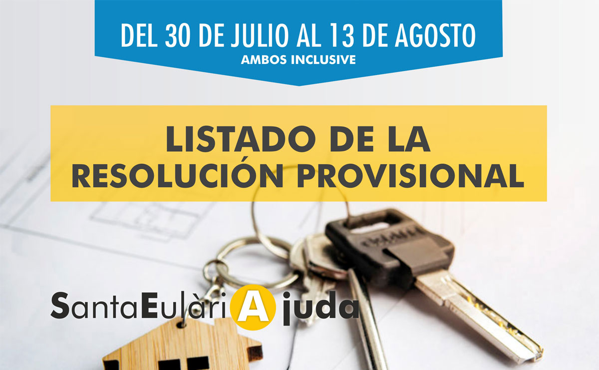 Publicada la resolució provisional del llistat de les ajudes per a la compra de primer habitatge