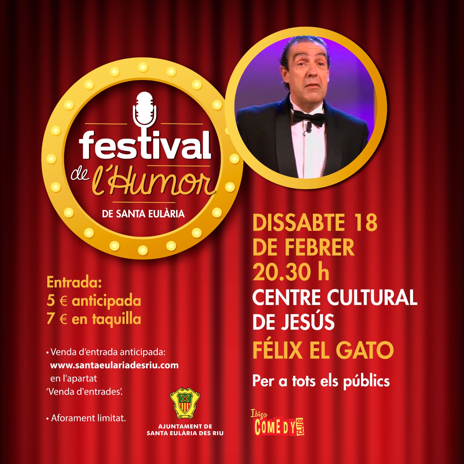 Festival de l'Humor 2023: El Sevilla el 19 de febrero en el Palacio de Congresos de Ibiza