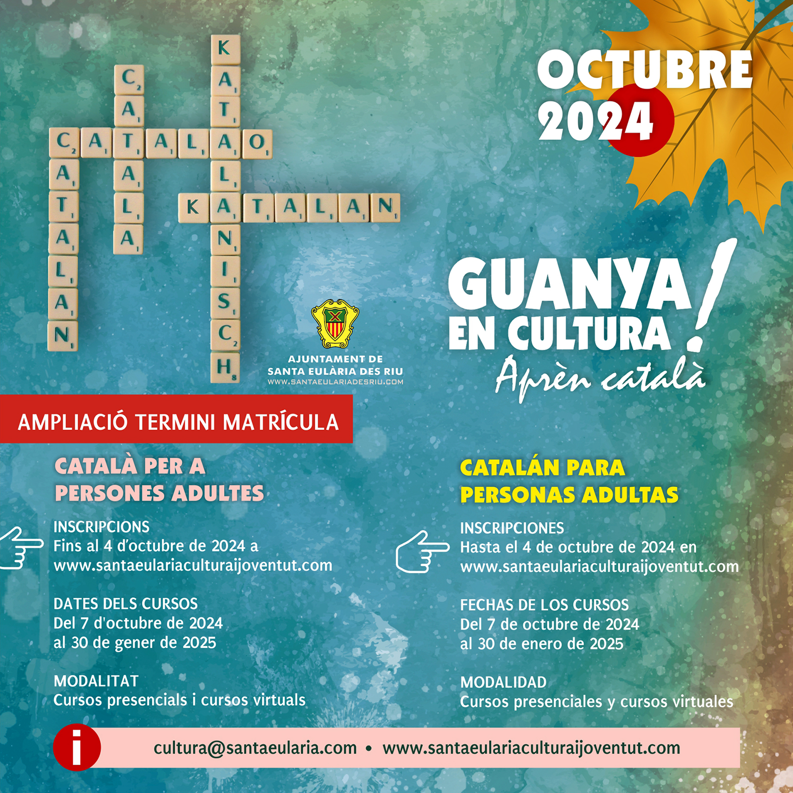Ampliado hasta el viernes 4 de octubre el plazo para apuntarse a los cursos de catalán del Ayuntamiento de Santa Eulària des Riu