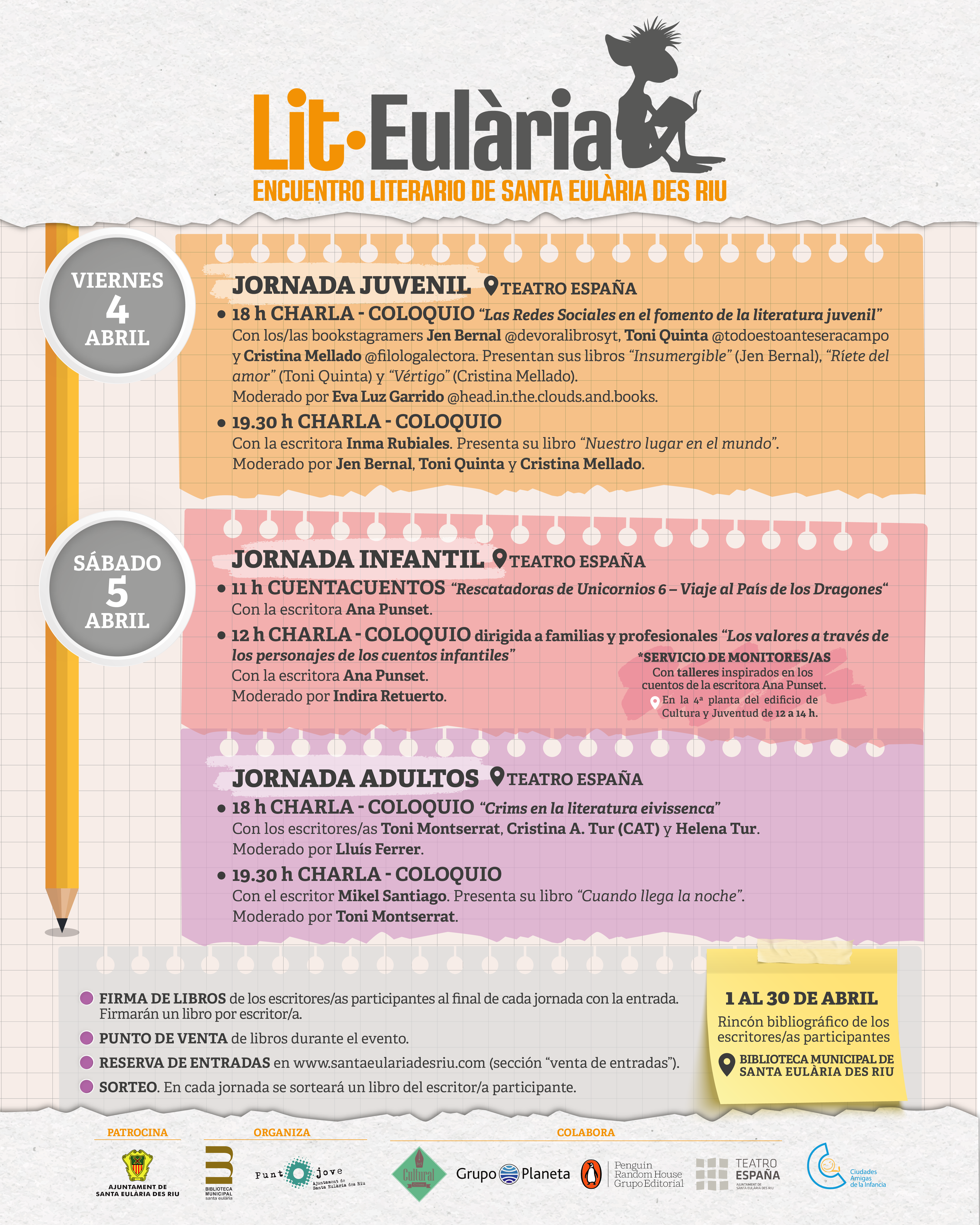 Santa Eulària acogerá el encuentro literario Lit·Eulària 2025: un fin de semana dedicado a la lectura