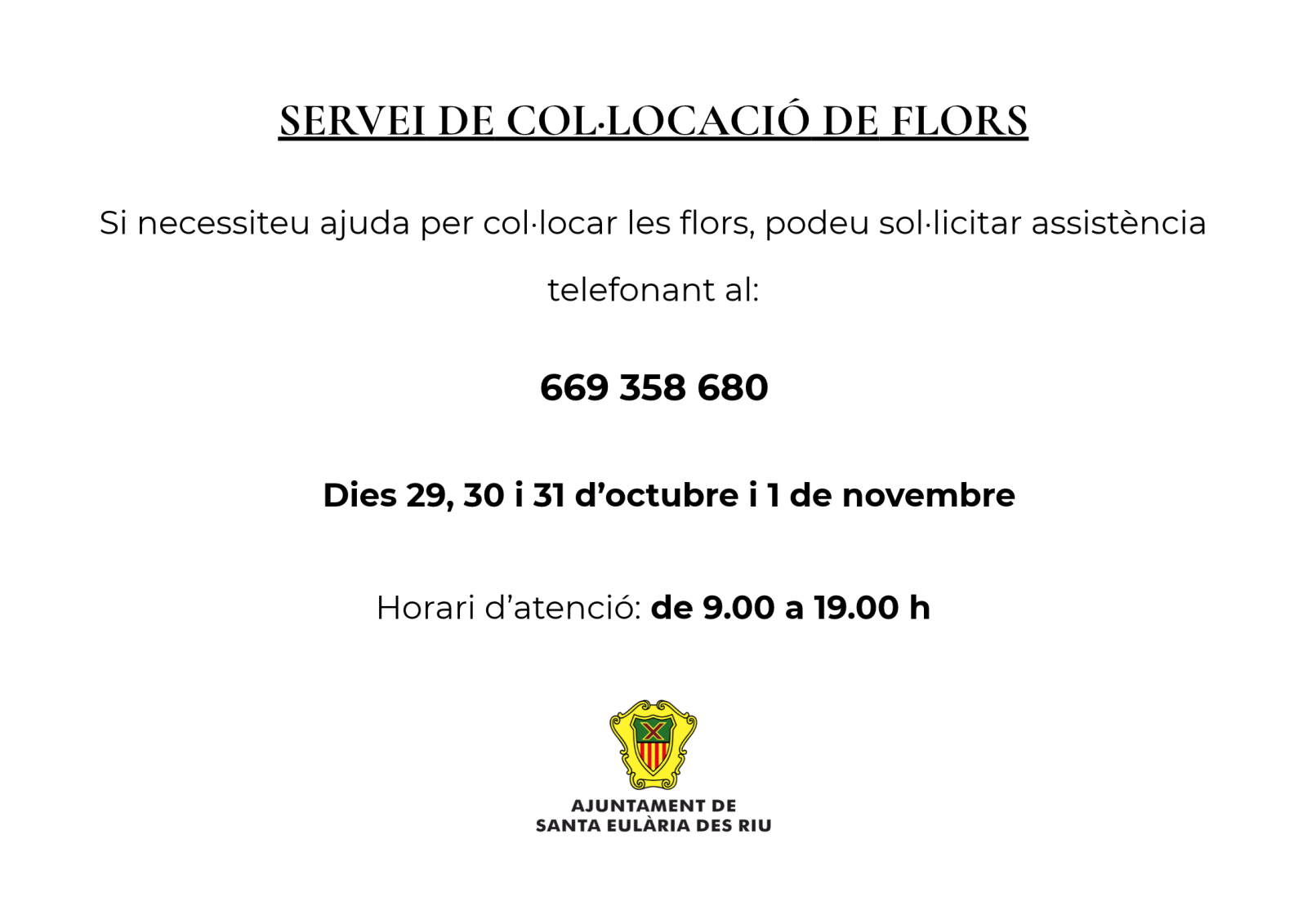 Servei de col·locació de flors pel dia de Tots Sants