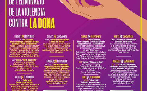 Santa Eulària se suma al Dia Internacional per a l'eliminació de la violència contra la dona amb una sèrie d'actes