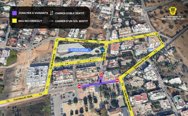 Santa Eulària iniciará este viernes la prueba piloto de peatonalización parcial del centro de Jesús