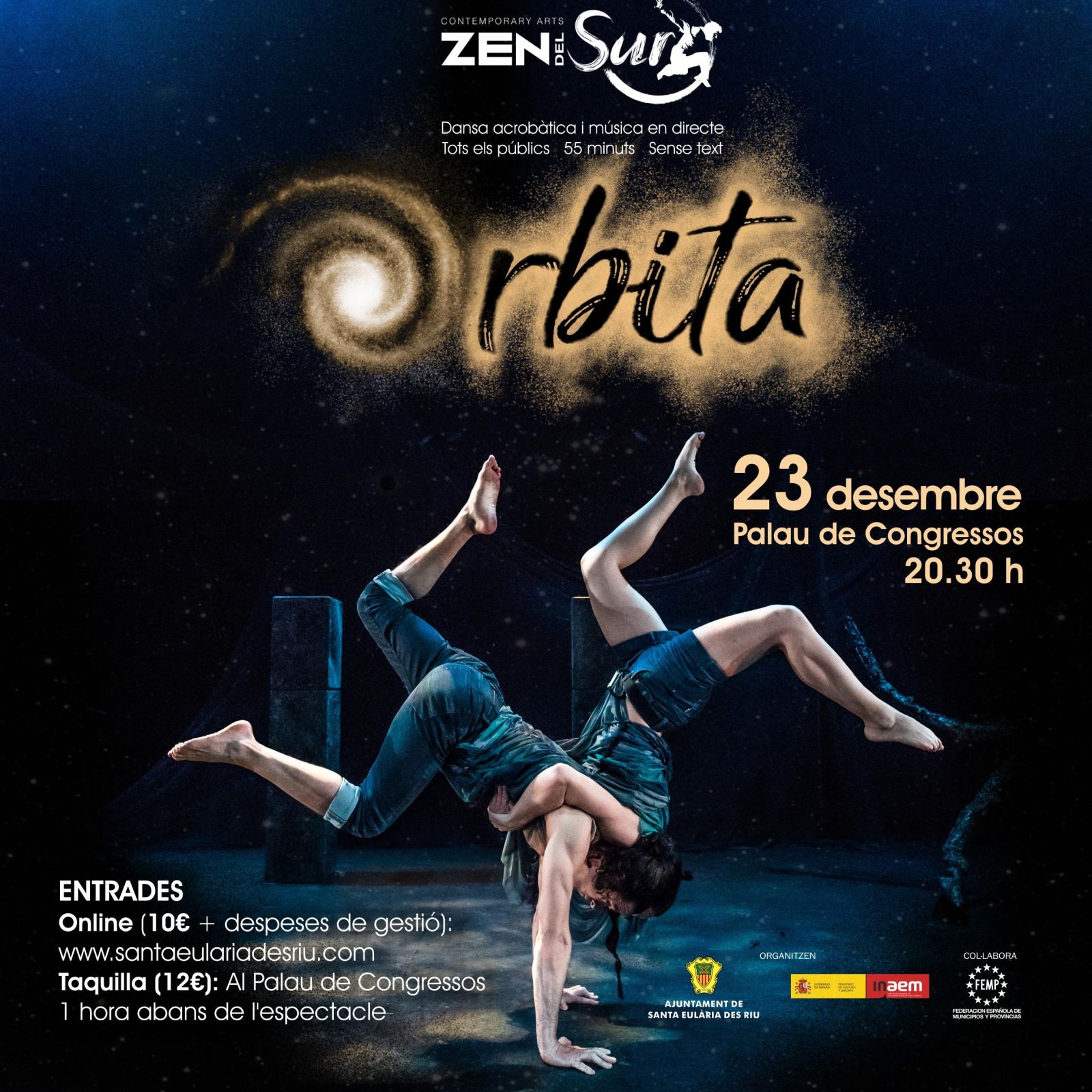 ‘Órbita’, dansa acrobàtica i música en el Palau de Congressos d'Eivissa el pròxim 23 de desembre