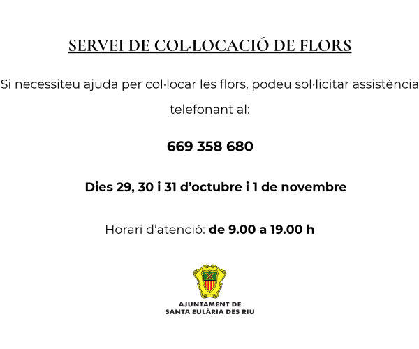 Servei de col·locació de flors pel dia de Tots Sants