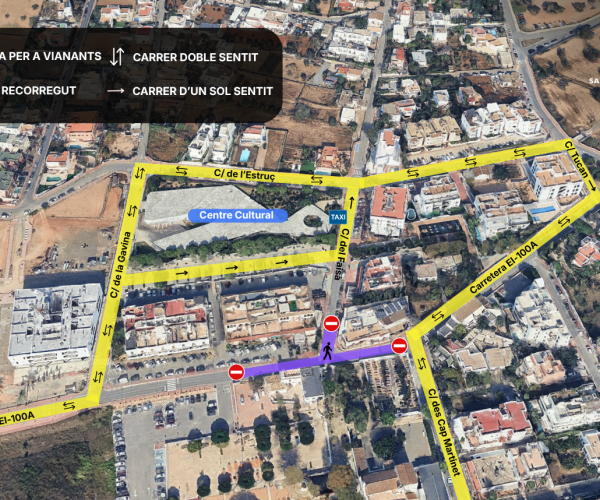 Santa Eulària iniciarà aquest divendres la prova pilot de conversió en zona de vianants parcial del centre de Jesús