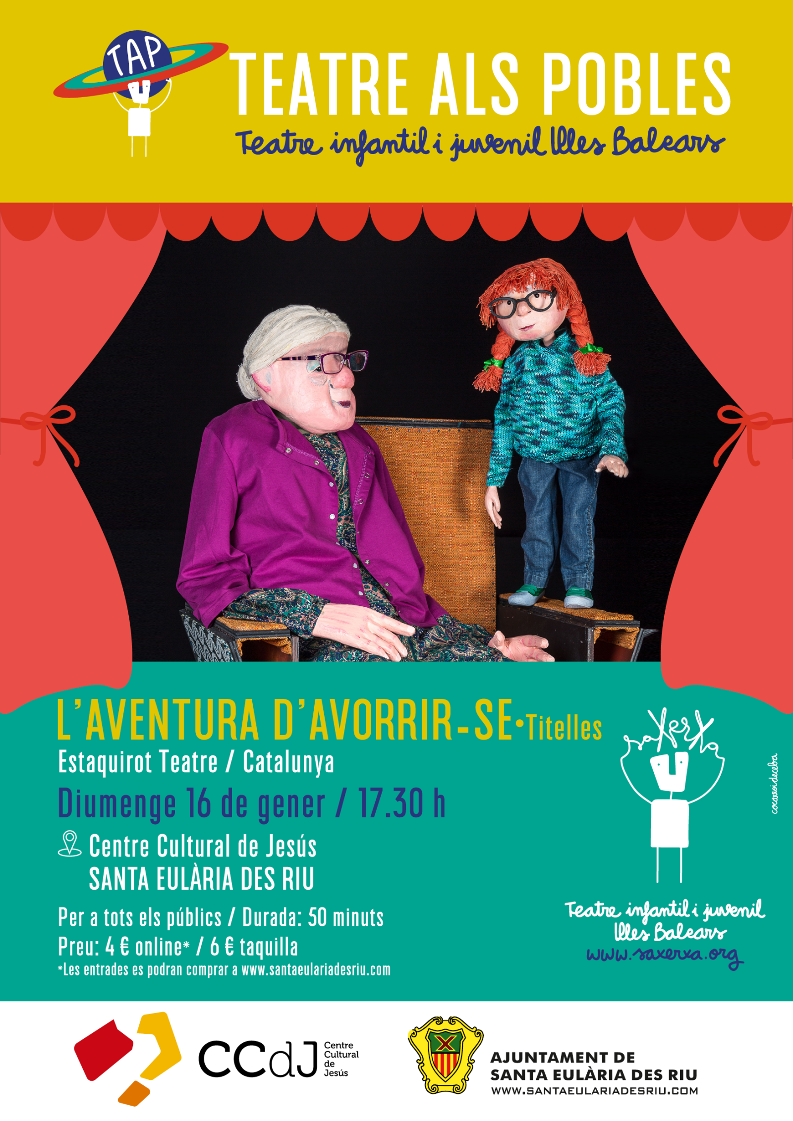 El Centre Cultural de Jesús acull diumenge el muntatge “L’aventura d’avorrir-se’ sobre la importància de la imaginació davant de l’acumulació