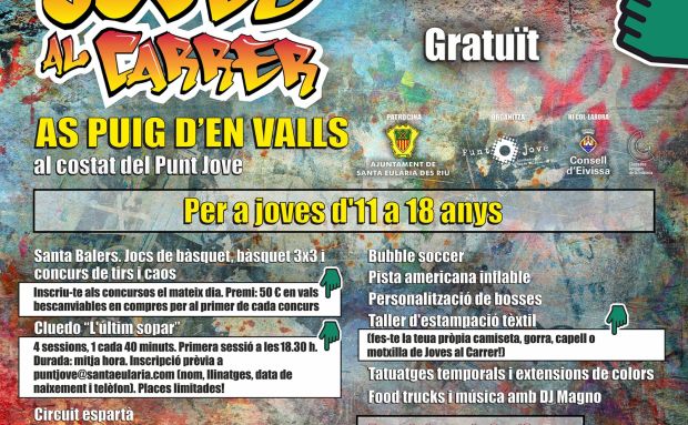 Joves al Carrer viaja este sábado a es Puig d’en Valls con una pista americana, un circuito espartano y un divertido ‘bubble football’