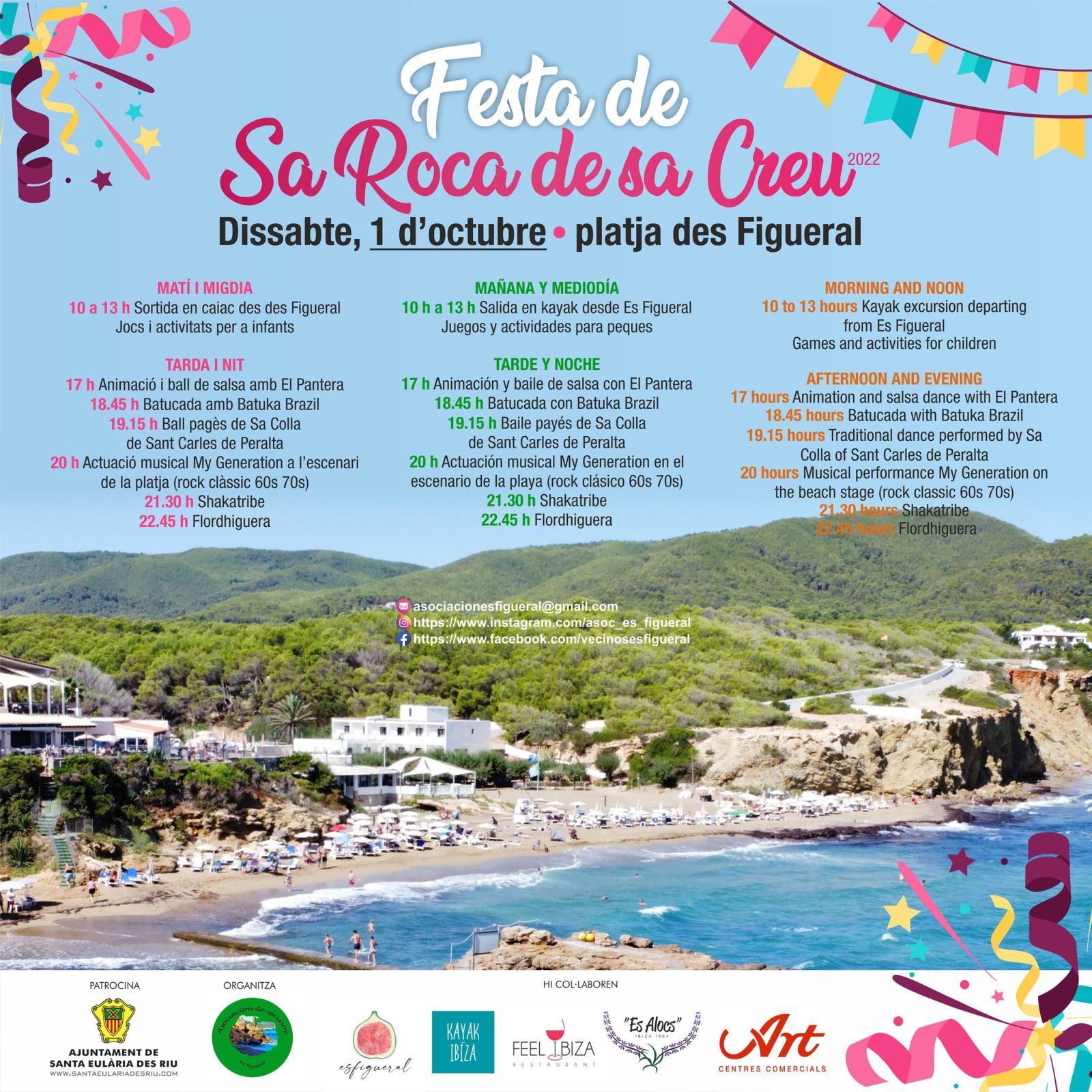 La AAVV de es Figueral y el Ayuntamiento celebran éste sábado la Festa de sa Roca de sa Creu con música, actividades infantiles y una salida en cayac