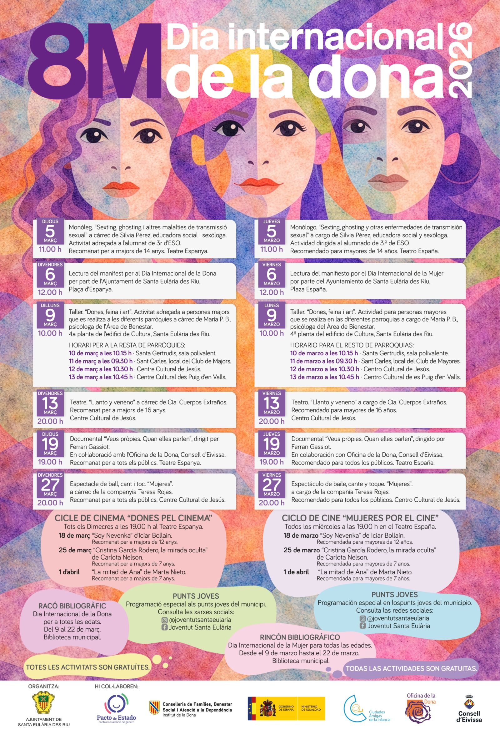 Charlas, teatro o cine para celebrar el 8M en Santa Eulària