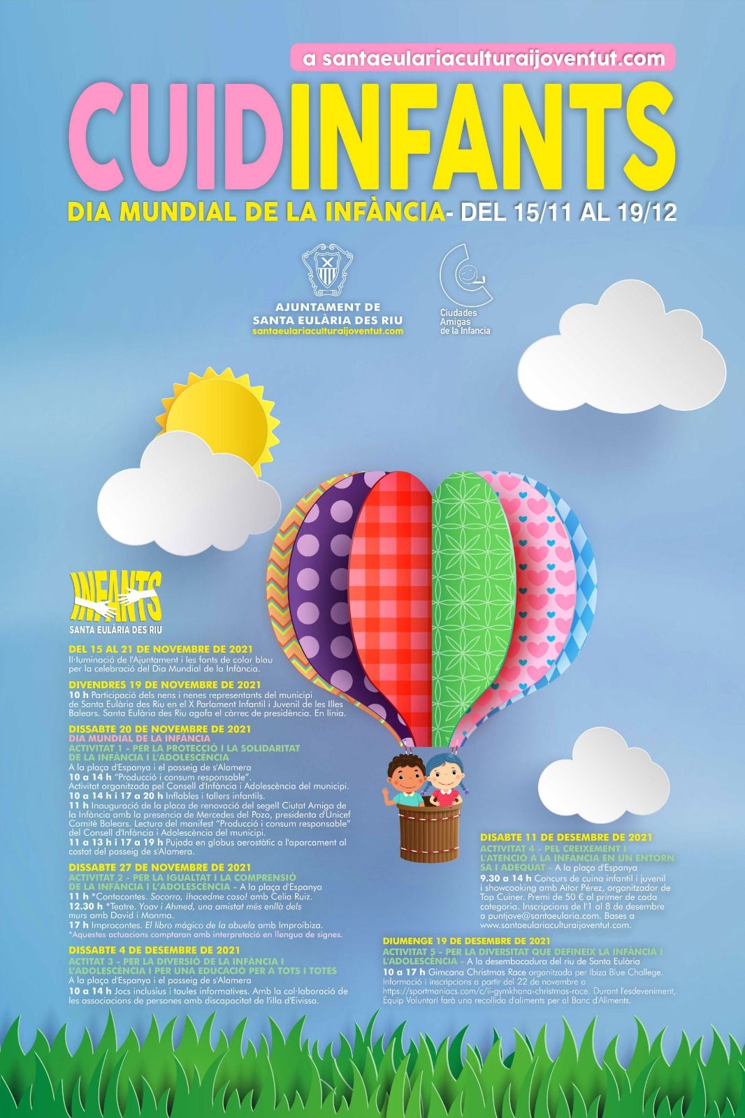 Santa Eulària celebra el Dia Mundial de la Infància amb jocs i activitats sobre la igualtat, la inclusió i el desenvolupament sostenible