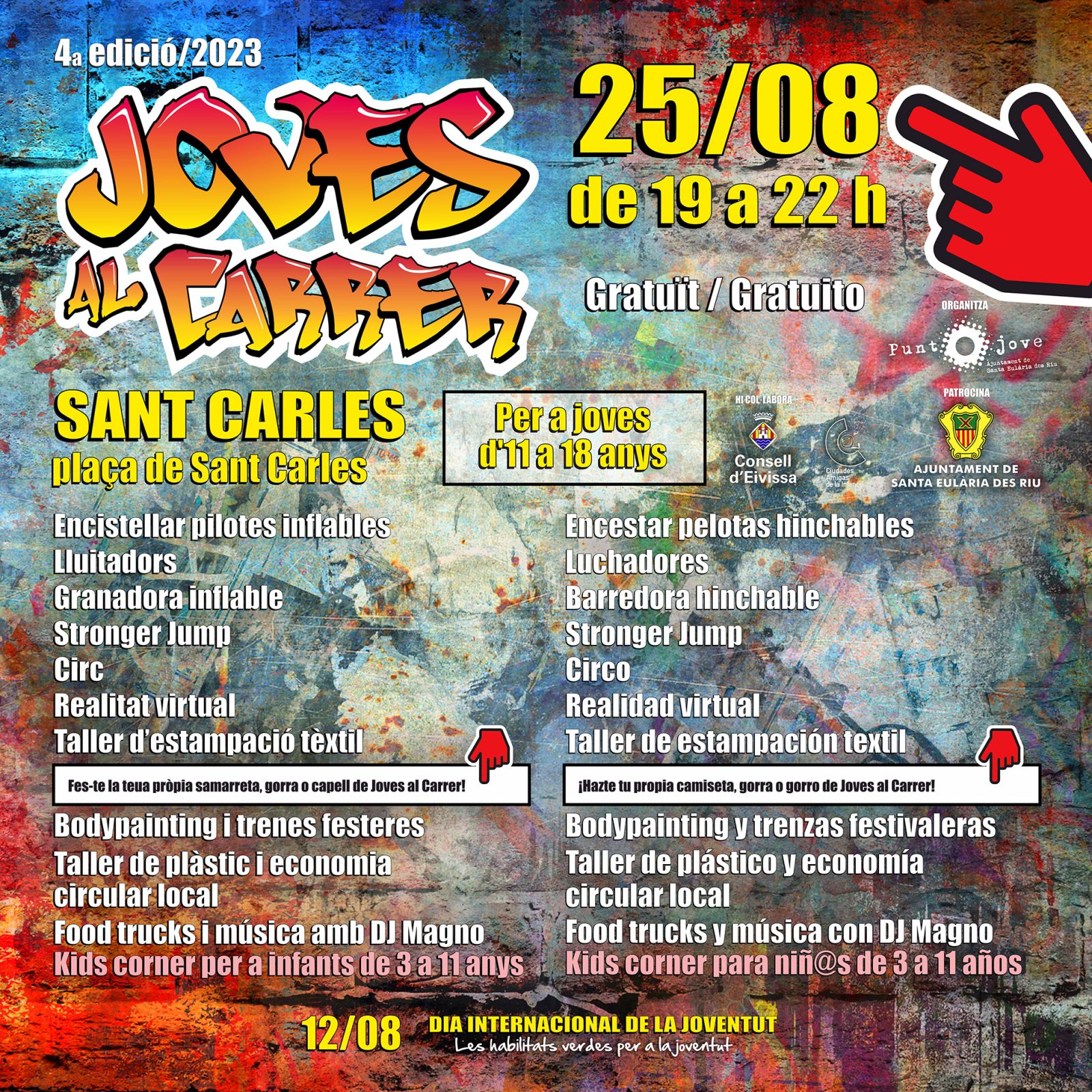 Talleres de circo, realidad virtual y taller de estampación textil este viernes en Sant Carles gracias al programa Joves al Carrer