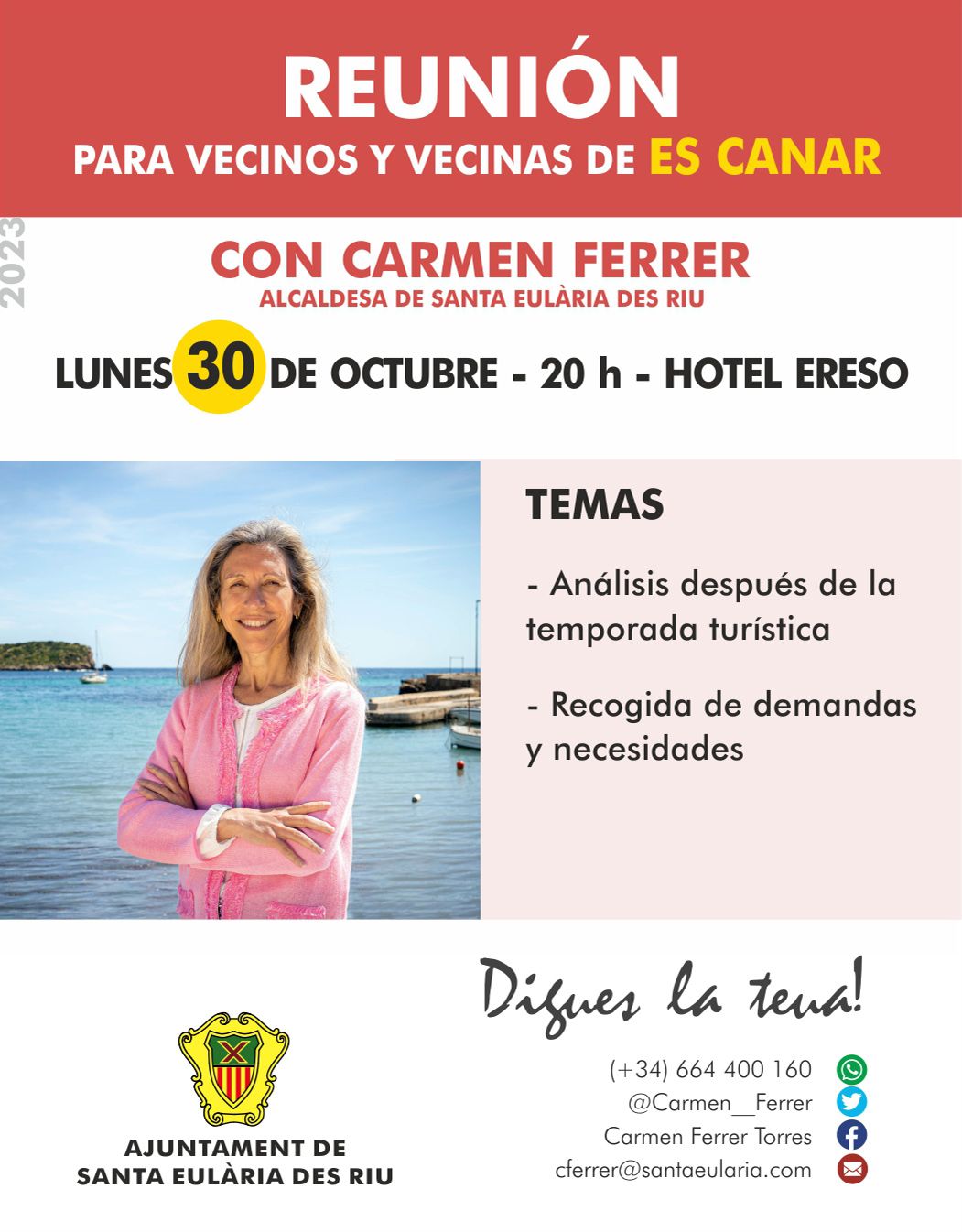 Digues la Teua en es Canar el 30 de octubre para analizar la temporada turística
