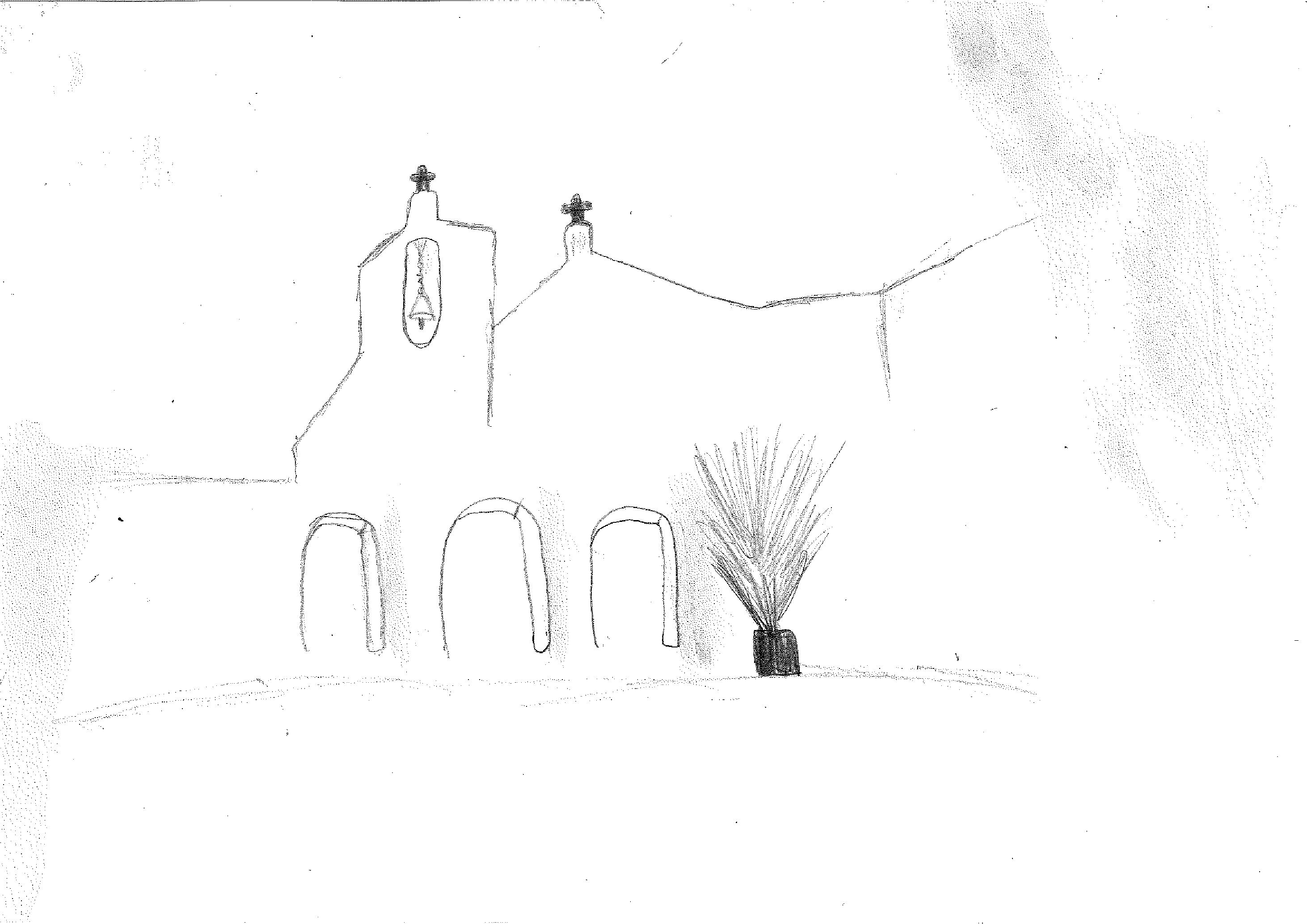 Un perfil de l'església de Sant Carles, guanyador del concurs de dibuix de les festes de 2021