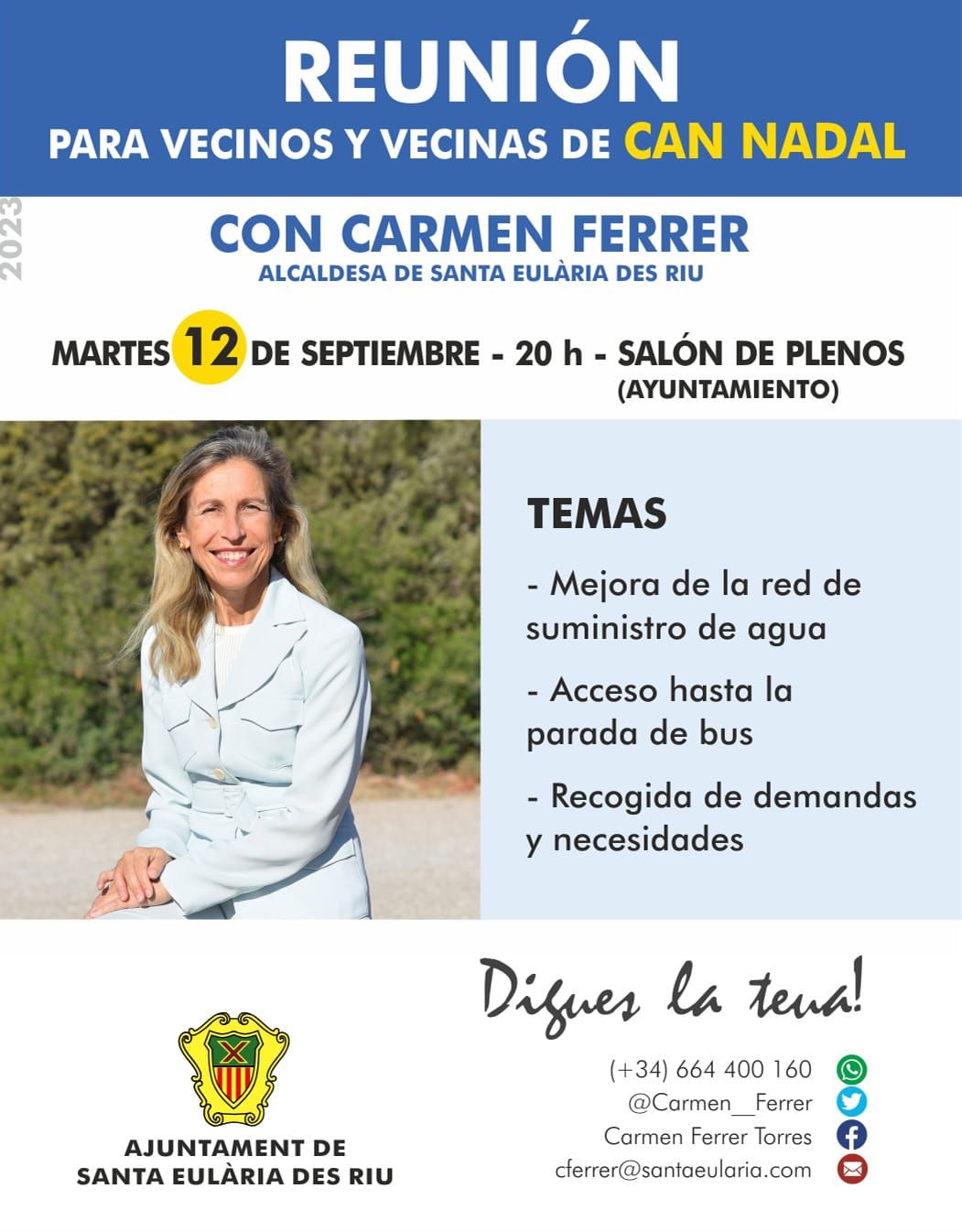 Carmen Ferrer recupera el programa de participació ciutadana 'Digues la Teua', que va reunir 1.500 persones entre 2020 i 2023
