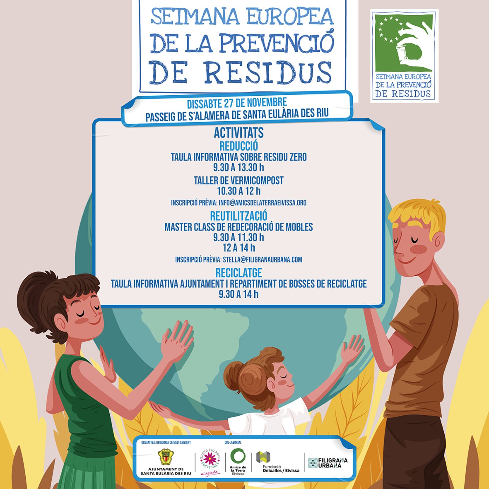 Tallers de reducció, reutilització i reciclatge en el passeig de s’Alamera amb motiu de la Setmana Europea de la Prevenció de Residus