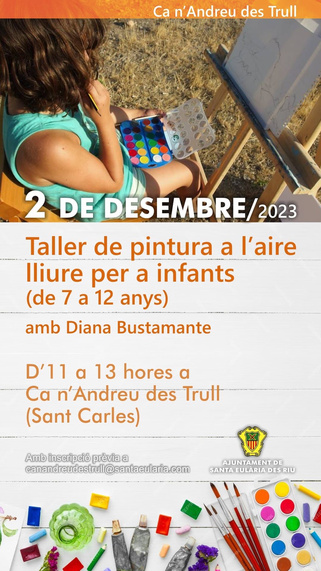 Taller de pintura per a infants a Ca n'Andreu des Trull el 2 de desembre