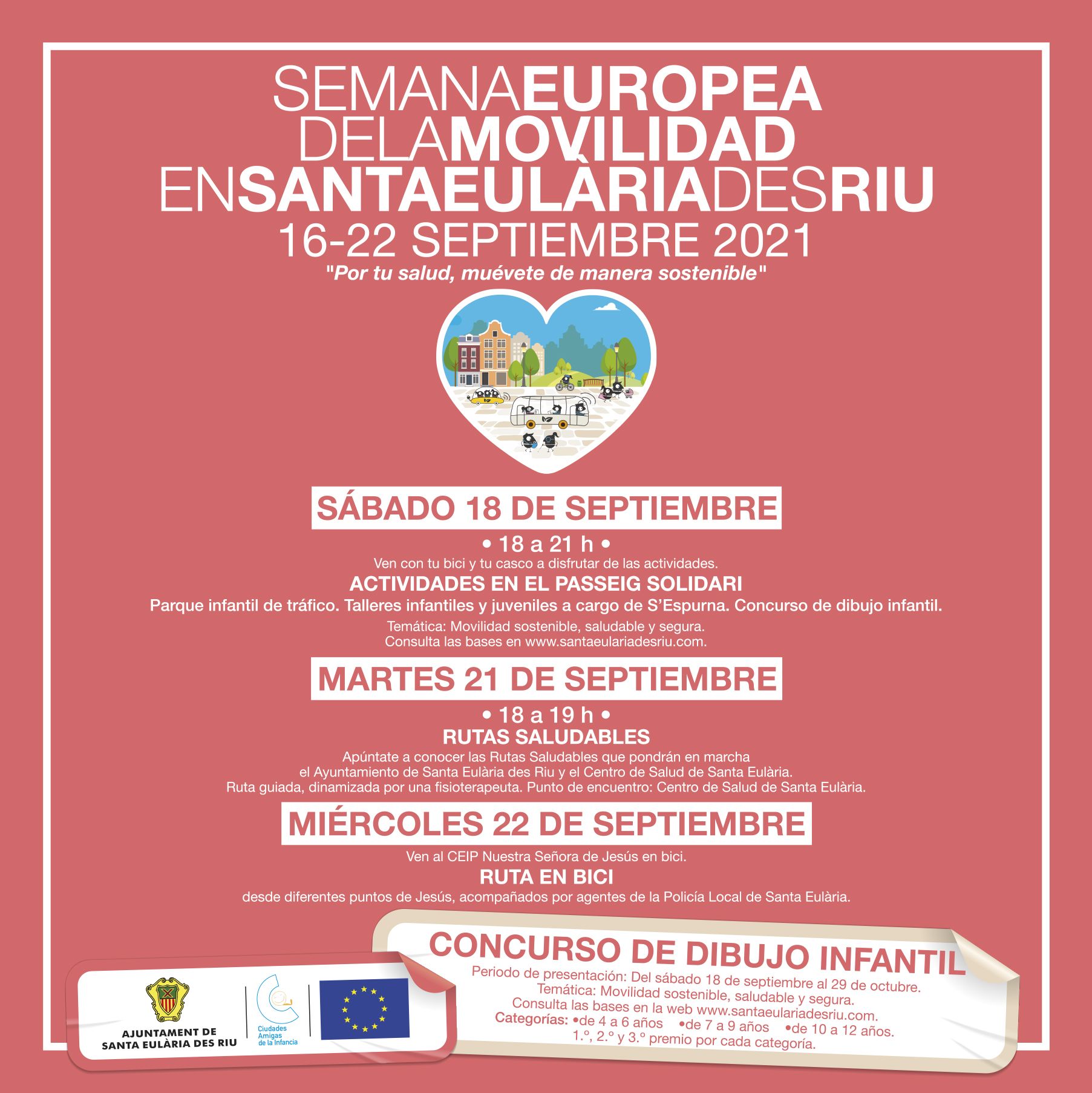 Educación Vial y rutas saludables para la Semana Europea de la Movilidad en Santa Eulària des Riu