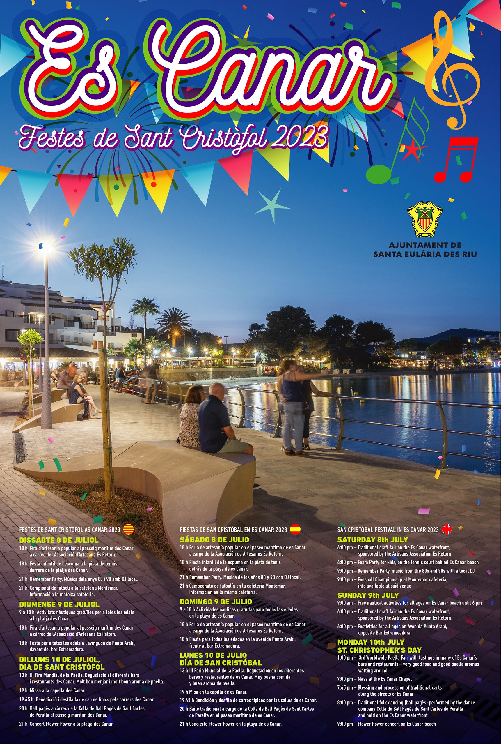 Es Canar celebra San Cristóbal con la Feria Mundial de la Paella, fiestas en la calle y música ‘remember’