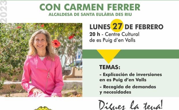 'Digues la Teua' abierto a todo el pueblo de es Puig d'en Valls el 27 de febrero con Carmen Ferrer