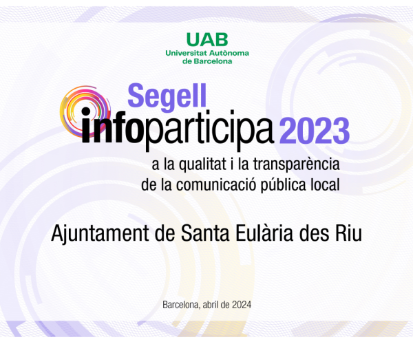 La Universitat Autònoma de Barcelona posiciona por cuarto año consecutivo al Ayuntamiento de Santa Eulària como el más transparente de Balears