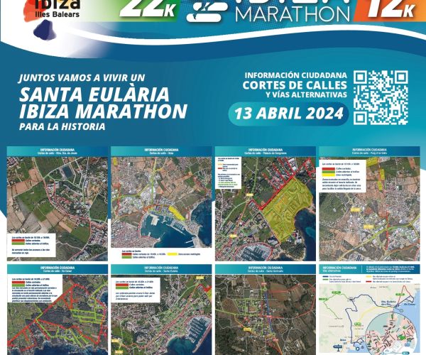 La disputa de la Santa Eulària Ibiza Marathon obliga a realizar cortes temporales de calle este sábado