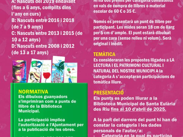 XX Concurso de marcapáginas de Santa Eulària: ¡da rienda suelta a tu imaginación!