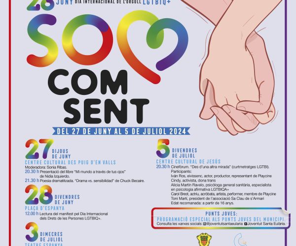 Santa Eulària des Riu programa xerrades, teatre i projeccions, així com la lectura d'un manifest amb motiu del Dia Internacional de l'Orgull LGTBIQ+