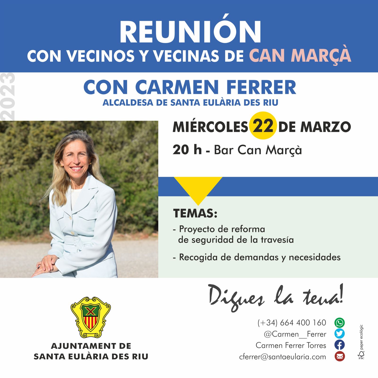 Presentación en Can Marçà de las futuras mejoras en seguridad vial y del barrio el el 'Digues la teua' del 23 de marzo