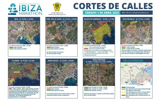 Consulta las afecciones de tráfico durante la disputa de la Santa Eulària-Ibiza Marathon 2023