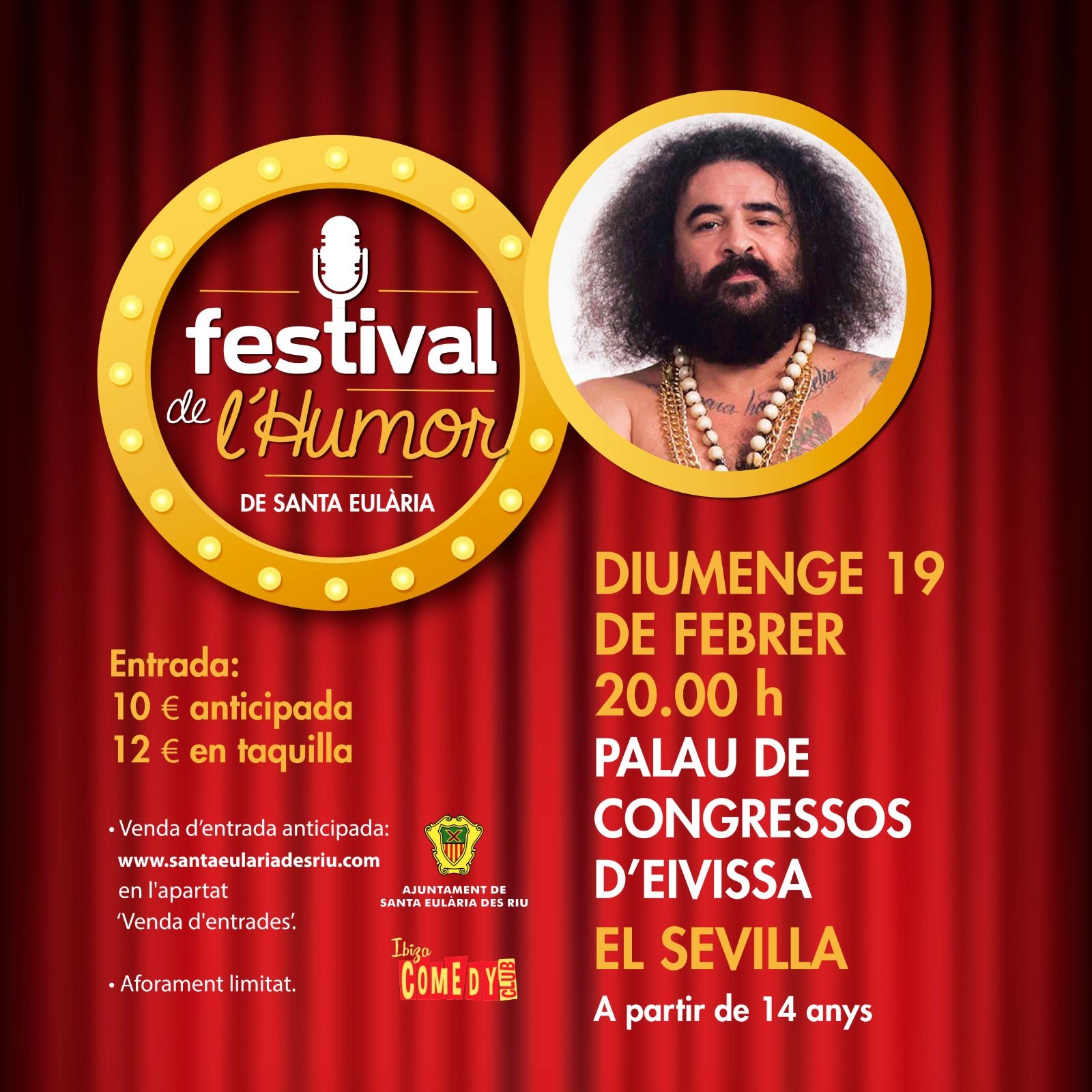 Festival de l'Humor 2023: El Sevilla el 19 de febrero en el Palacio de Congresos de Ibiza