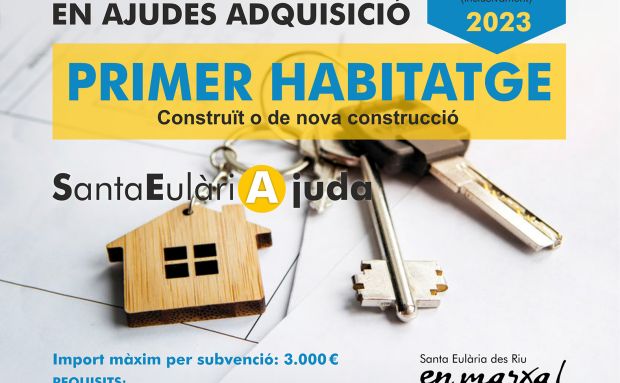 Obert fins al 10 d'agost el termini per a demanar fins a 3.000 euros per a alleujar les despeses derivades de la compra del primer habitatge
