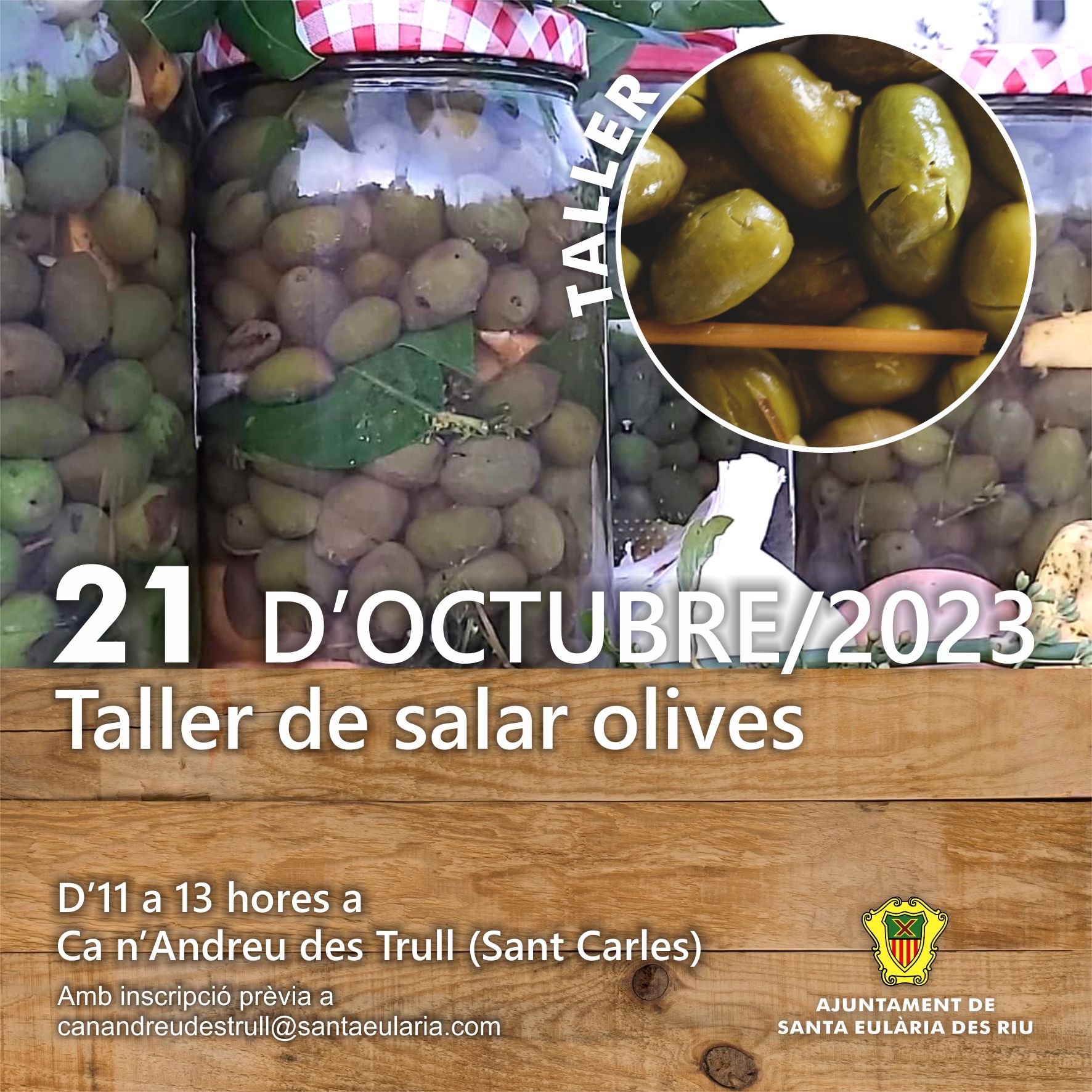 Taller gratuito de salar olivas en Ca n'Andreu des Trull
