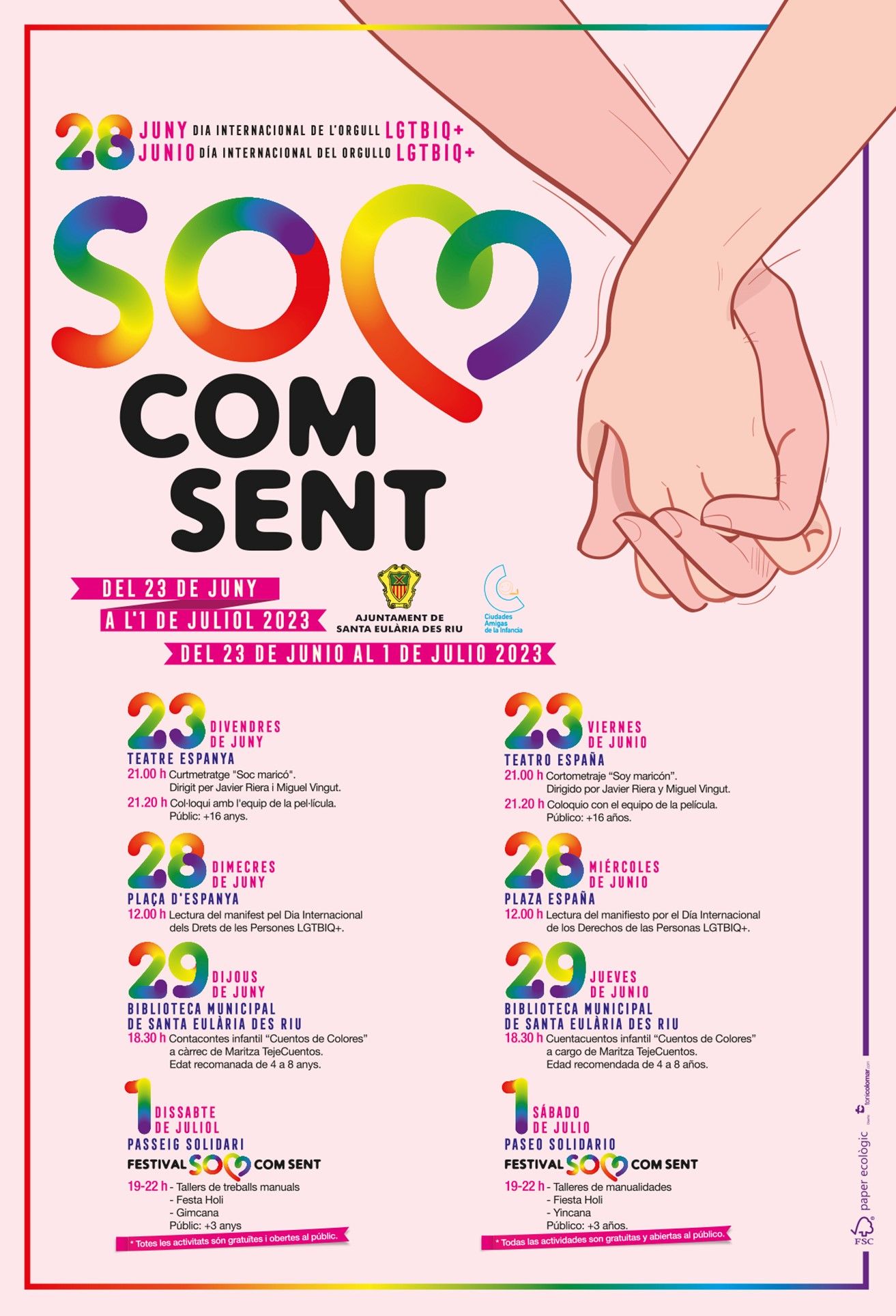Santa Eulària des Riu inicia el divendres les activitats ‘Som com Sent 2023’ amb motiu del Dia Internacional de l'Orgull LGTBIQ+
