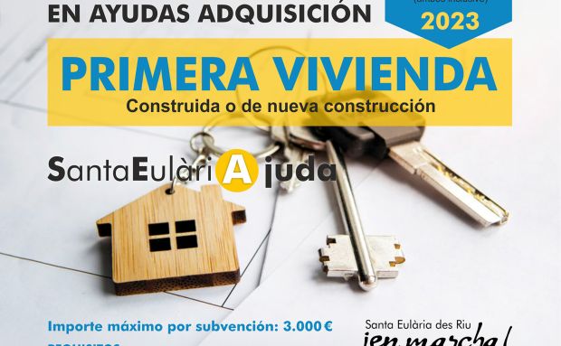 Abierto hasta el 10 de agosto el plazo para pedir hasta 3.000 euros para aliviar los gastos derivados de la compra de la primera vivienda