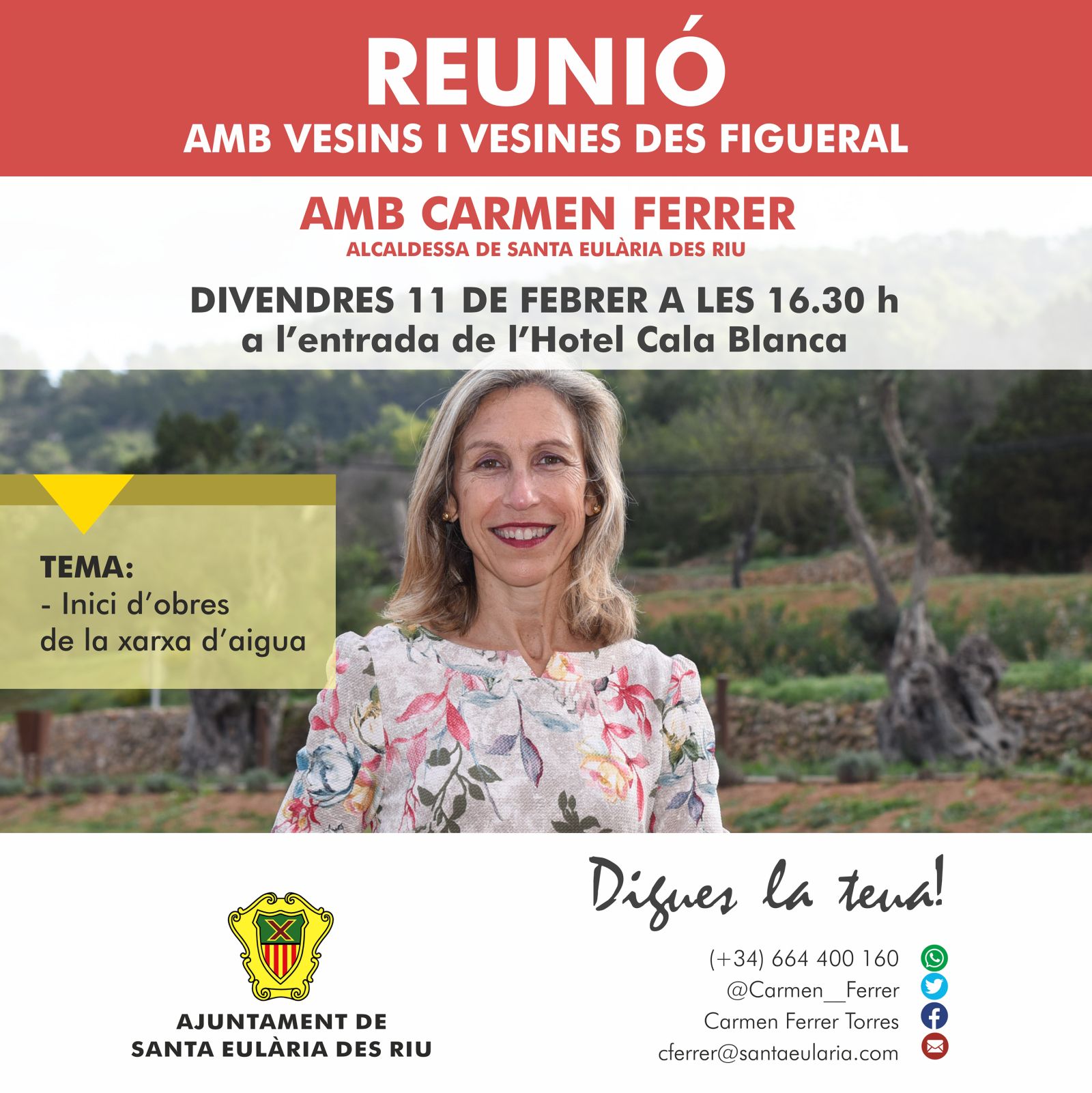 Reunión abierta de 'Digues la Teua' con la alcaldesa Carmen Ferrer en es Figueral